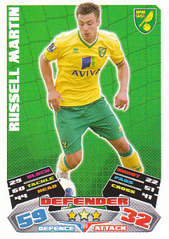Russell Martin Norwich City 2011/12 Topps Match Attax #201
